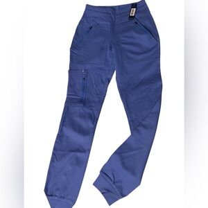 Jaanuu Women’s Cargo Jogger Scrubs - Size XXS -Cobalt Blue -6-Pocket Utility NWT